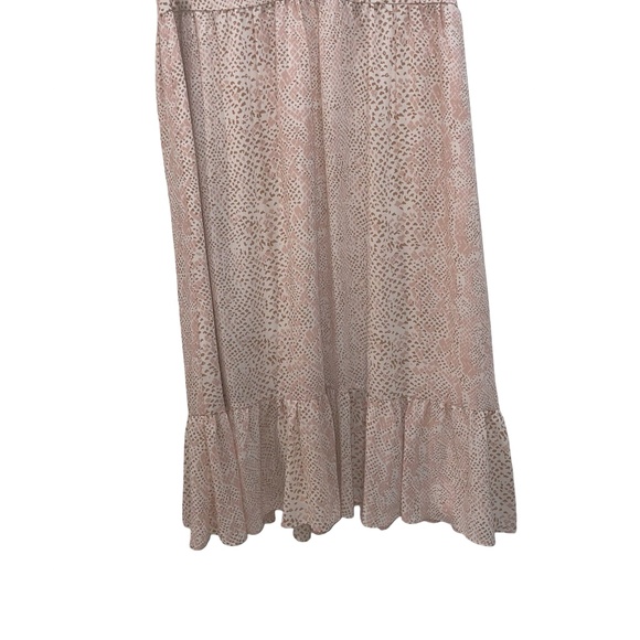 J.Crew Factory Women'sSleeveless Light Baby Pink Printed Tiered Midi Dress Sz14 - Picture 5 of 12